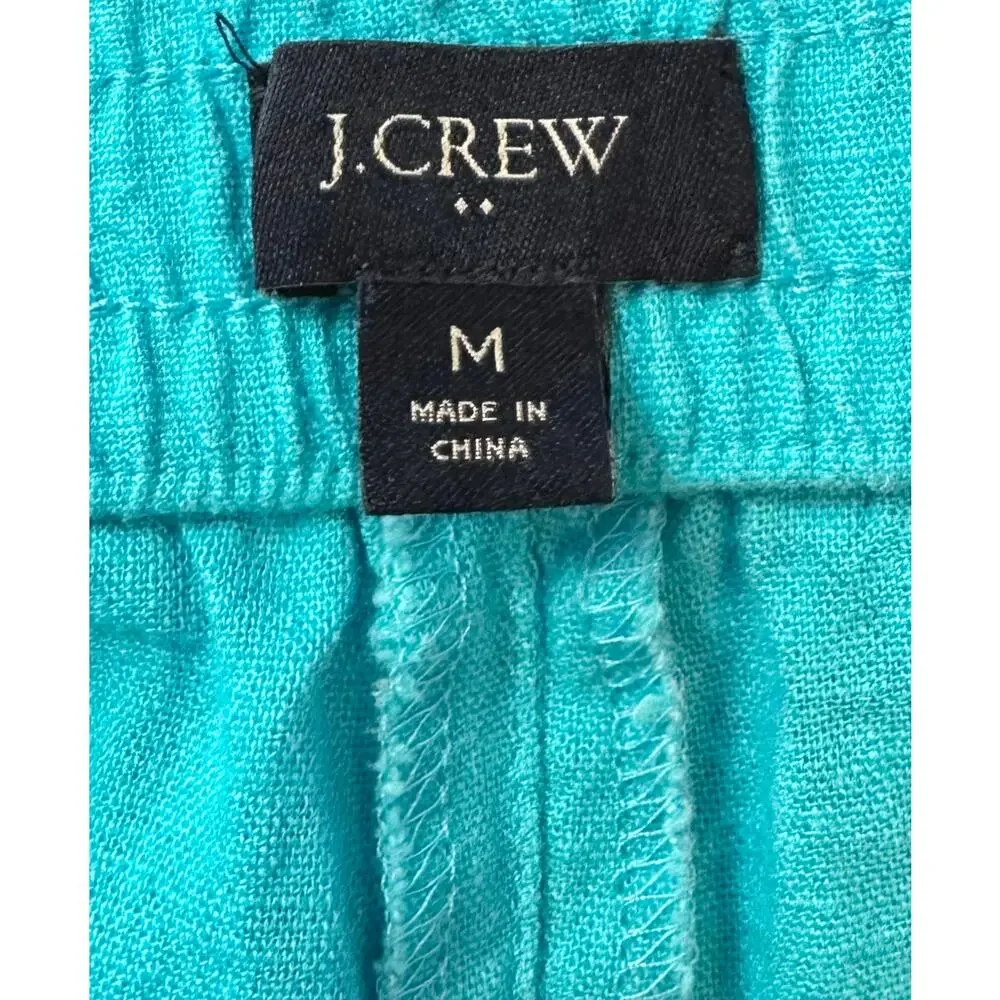 J. Crew Linen Blend Drawstring Short Blue AX922 Size M